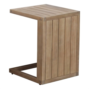 Pangea Home Soleil 20x15&quot Modern Acacia Wood Soleil Side Table in Natural Finish