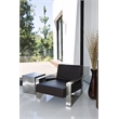 Pangea Home Spenser Brushed Metal Cubix Side Table in Silver