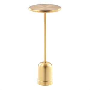 Pangea Home Gold Marshal 8&quot Modern Metal Side Table in Brushed Gold