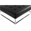 Pangea Home Pippa Square Modern Faux Leather Upholstered Ottoman in Black