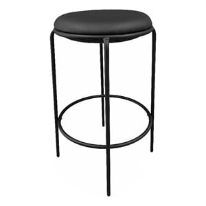 Pangea Home Sly 30&quot Modern Polyurethane/Metal Barstool in Black (Set of 2)