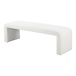 Pangea Home Ella 19&quot Modern Fabric Upholstered Bench in White