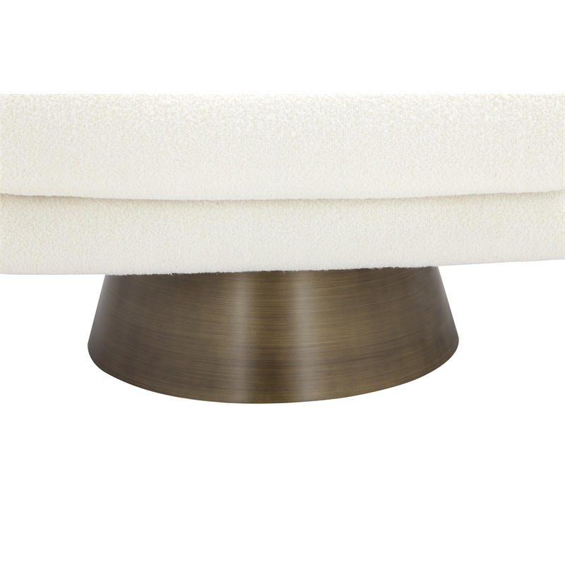 Pangea Home Goli Modern Fabric Upholstered Lounge Chair in White