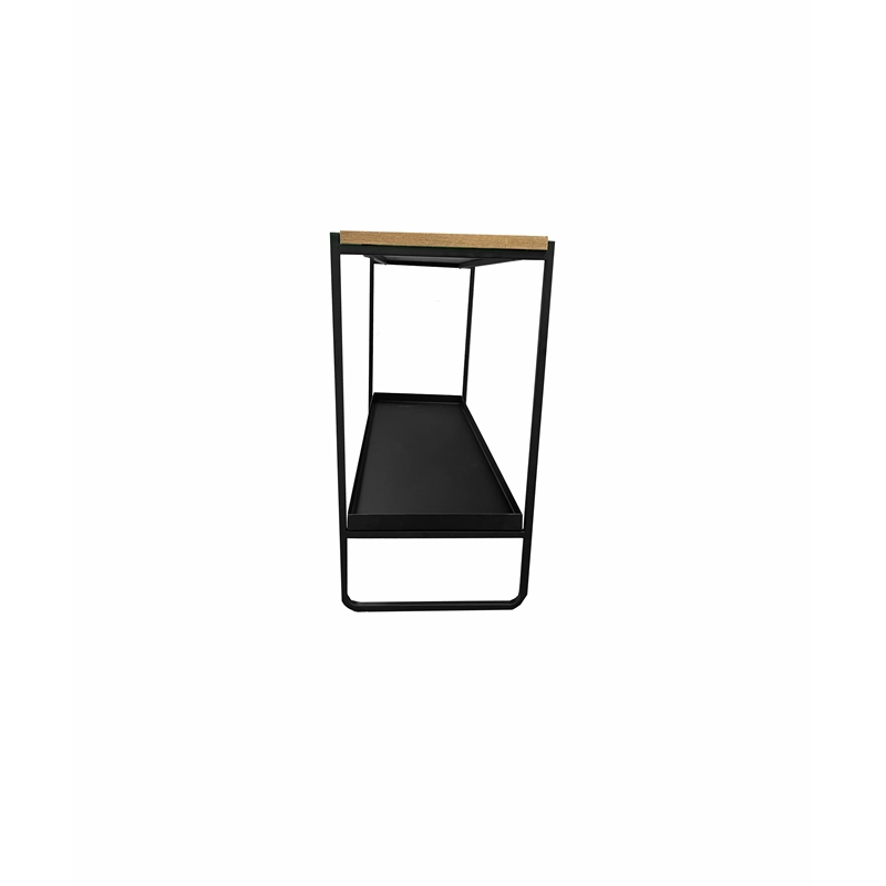 Pangea Home Vila 2-Tier Modern Wood Veneer/Metal Console in Black