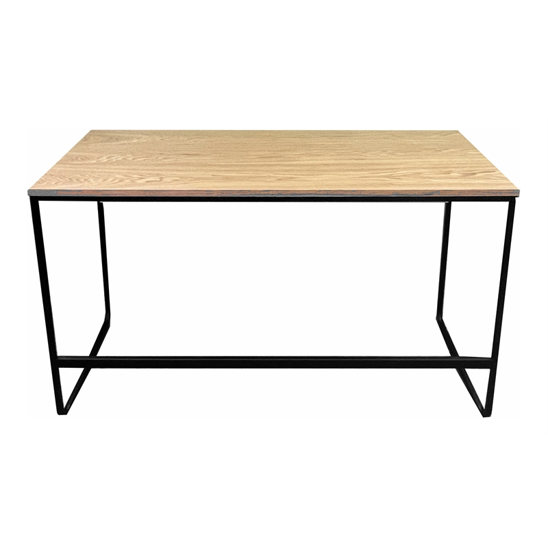 Pangea Home Vila Modern Sleigh-Style Wood Veneer/Metal Desk in Black
