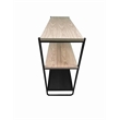 Pangea Home Vila 3-Tier Modern Wood Veneer/Metal Shelf in Black