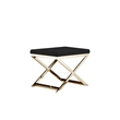 Gold Lexi Stool Faux Leather Black & Gold Frame