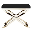 Gold Lexi Stool Faux Leather Black & Gold Frame