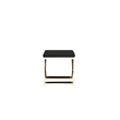 Gold Lexi Stool Faux Leather Black & Gold Frame