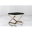 Gold Lexi Stool Faux Leather Black & Gold Frame