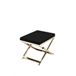 Gold Lexi Stool Faux Leather Black & Gold Frame
