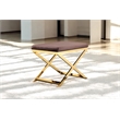 Gold Lexi Stool Velvet Chocolate Fabric & Gold Frame