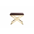 Gold Lexi Stool Velvet Chocolate Fabric & Gold Frame