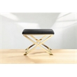 Gold Lexi Stool Velvet Gray & Gold Frame
