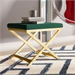 Gold Lexi Stool Velvet Green & Gold Frame