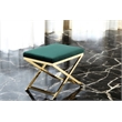 Gold Lexi Stool Velvet Green & Gold Frame