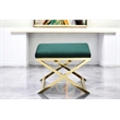 Gold Lexi Stool Velvet Green & Gold Frame