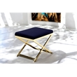 Gold Lexi Stool Navy Velvet & Gold Frame
