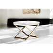 Gold Lexi Stool Faux Leather White & Chrome Frame