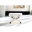 Gold Lexi Stool Faux Leather White & Chrome Frame
