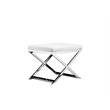 Lexi Stool Faux Leather White & Chrome Frame
