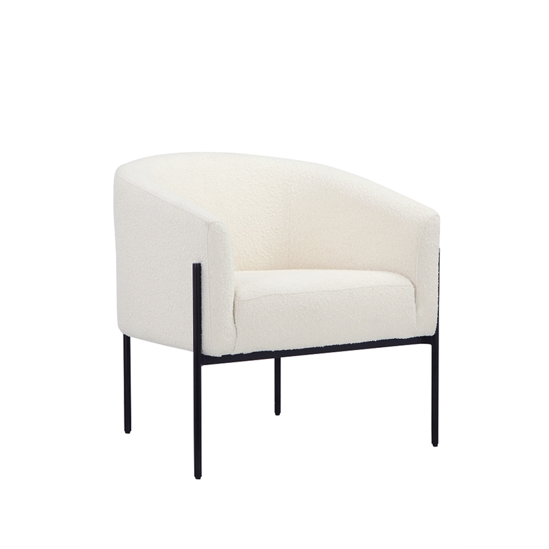 Amanda Arm Chair Boucle Fabric White