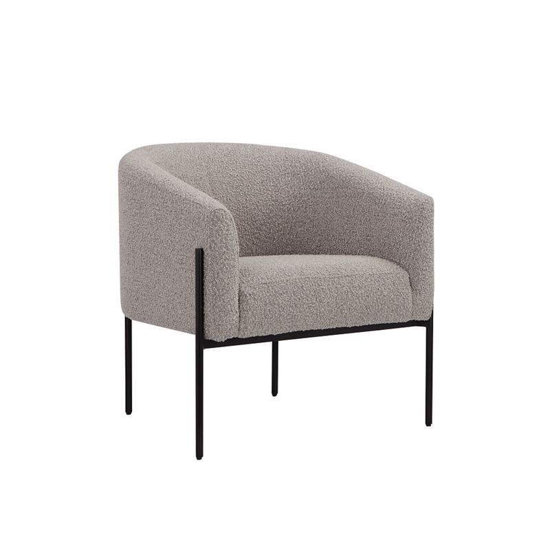 Pangea Home Amanda Arm Chair Boucle Fabric Gray