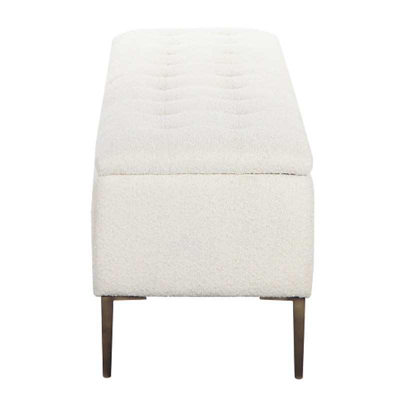 Pangea Home Ili Storage Bench Boucle White