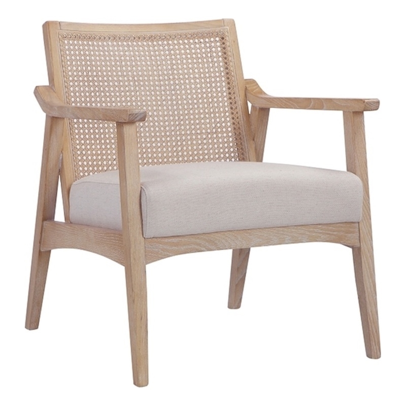 Pangea Home Jac Lounge Chair Boucle Fabric Bone