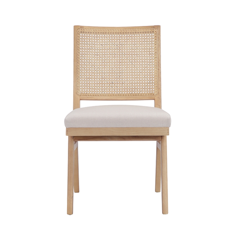 Pangea Home Lev Side Chair Bone (Set Of 2) Polyester Blend Fabric