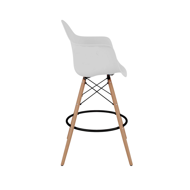 Daphney Bar Stool White Polypropylene Resin  - SET OF 2