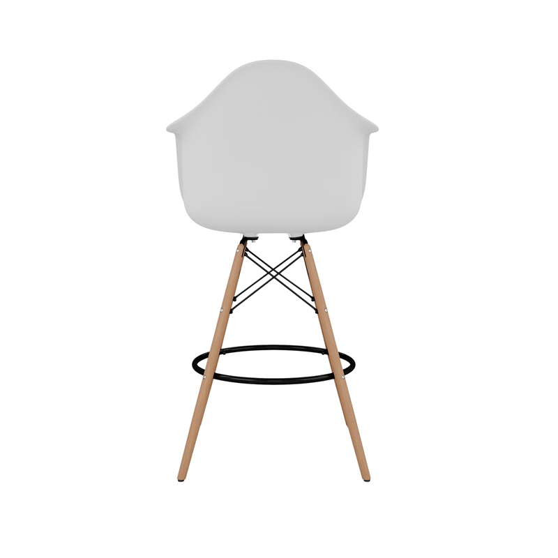 Daphney Bar Stool White Polypropylene Resin  - SET OF 2