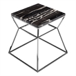 Geo Side Table Metal Frame With Black Marble Top