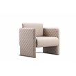 Lusso Gold Lounge Chair Sand Faux Leather