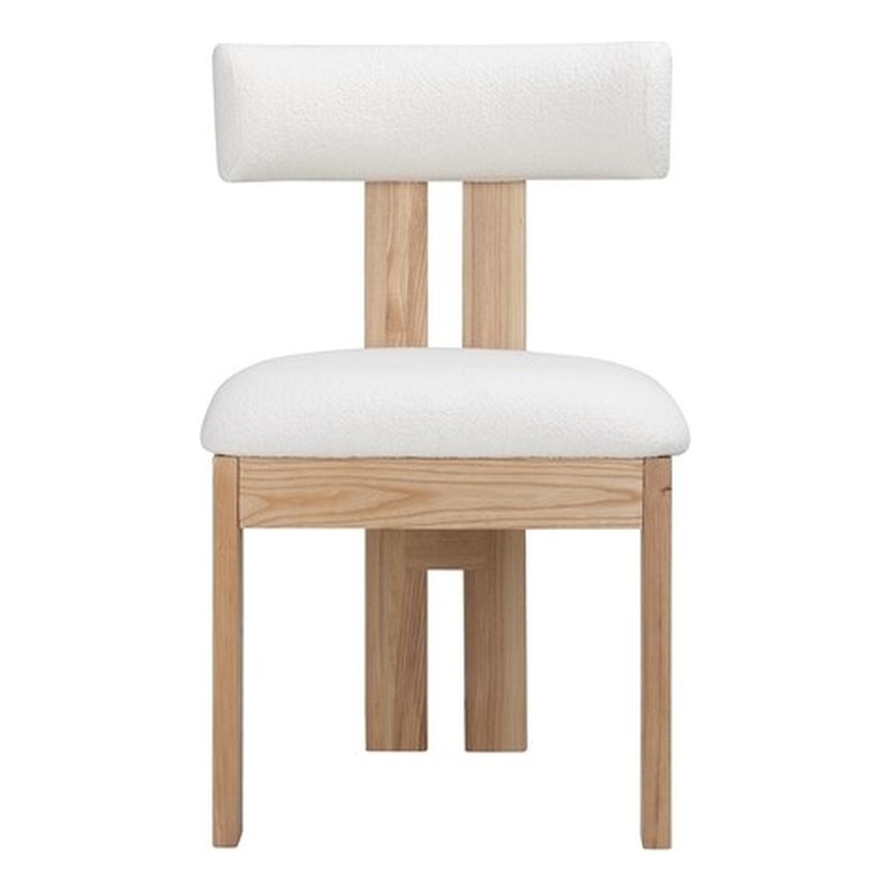 Pangea Home Modern Contemporary Teddy Chair Boucle White Fabric