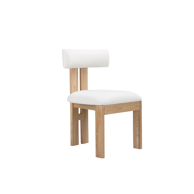 Pangea Home Modern Contemporary Teddy Chair Boucle White Fabric