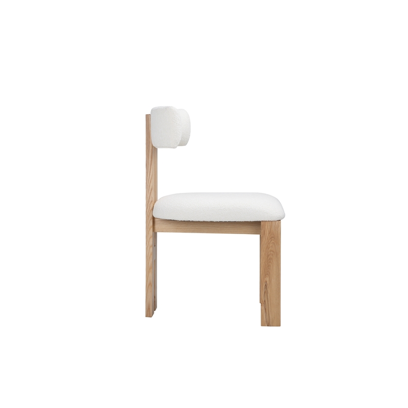 Pangea Home Modern Contemporary Teddy Chair Boucle White Fabric