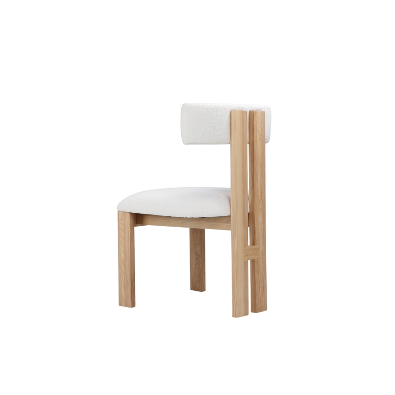 Pangea Home Modern Contemporary Teddy Chair Boucle White Fabric