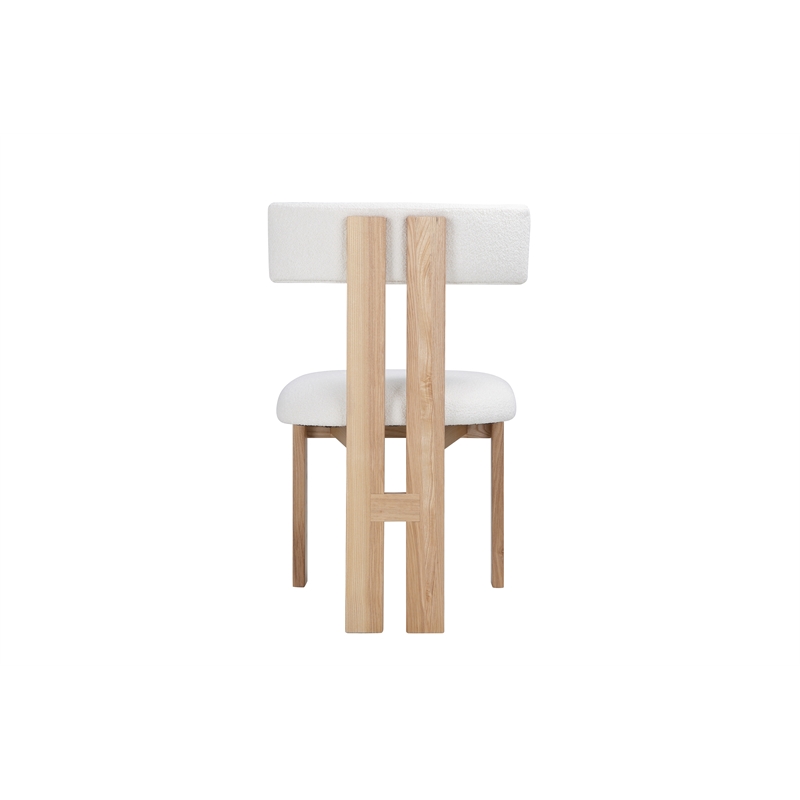 Pangea Home Modern Contemporary Teddy Chair Boucle White Fabric