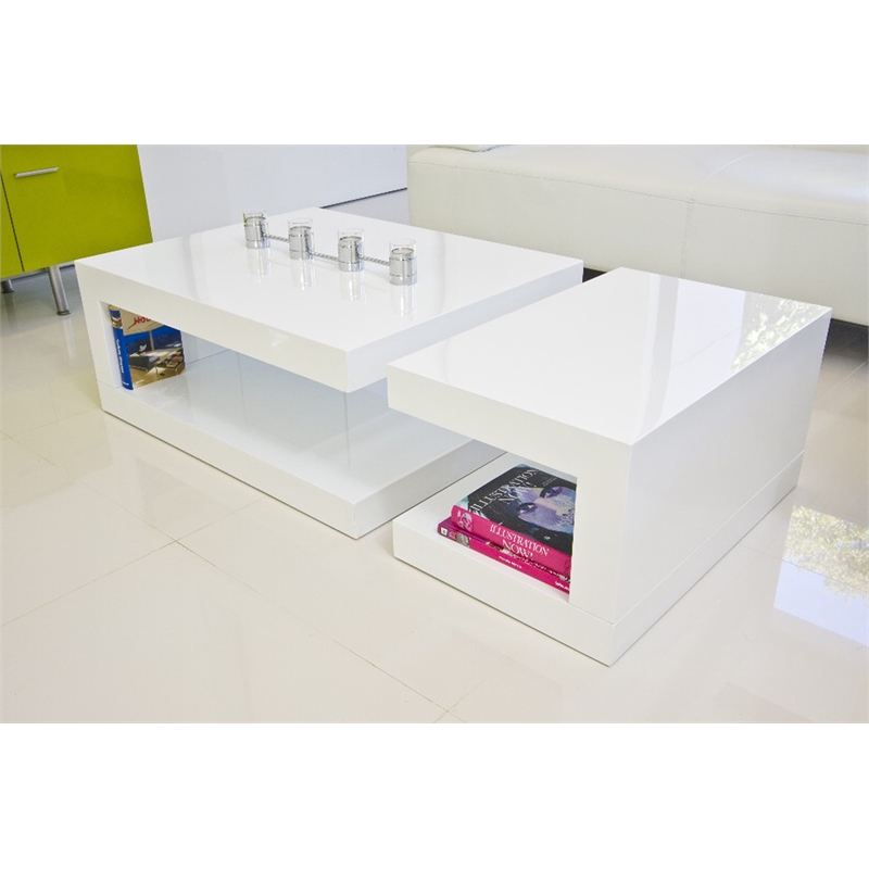 Heddy Coffee Table White Engineered Wood