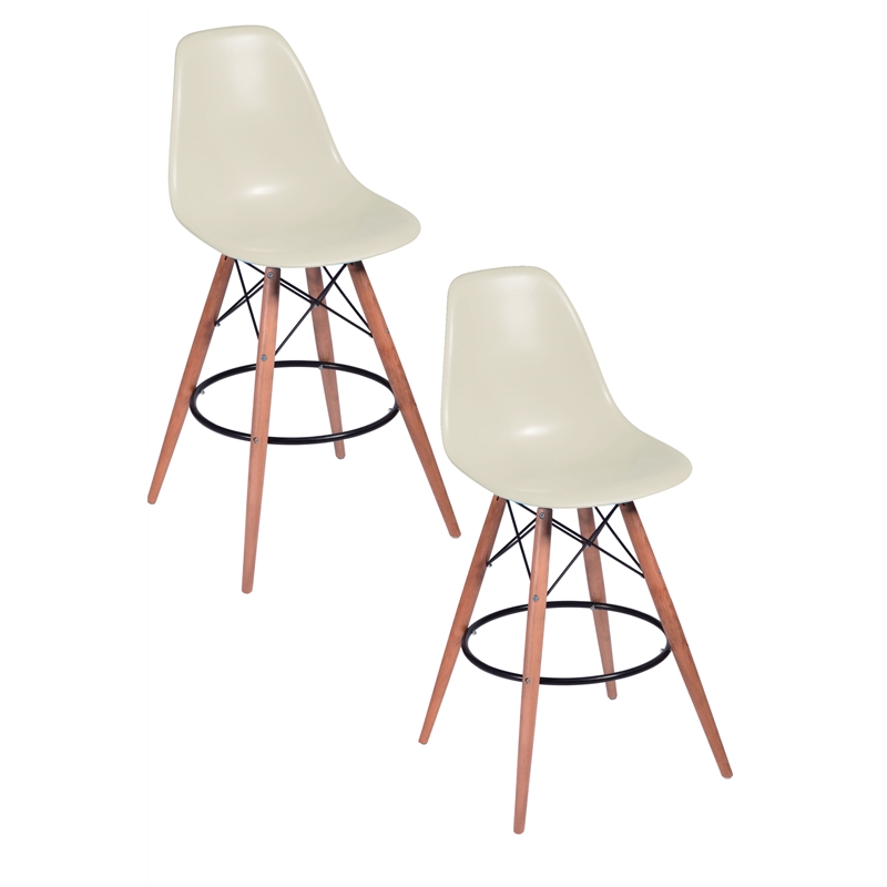 Della Bar Stool White Plastic (Set Of 2)