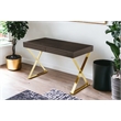 Gold Alexa Desk Espresso Engineered Wood