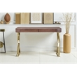 Gold Alexa Desk Walnut Engineered Wood
