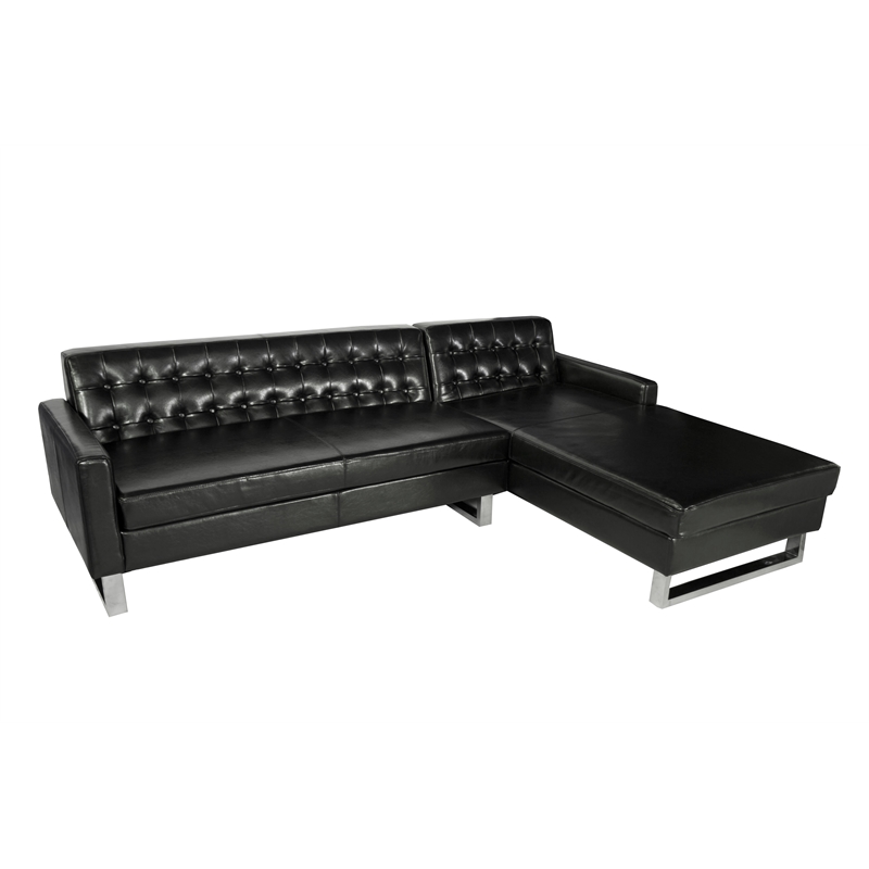 Sloan Right Arm Facing Black Polyurethane