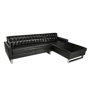Sloan Right Arm Facing Black Polyurethane