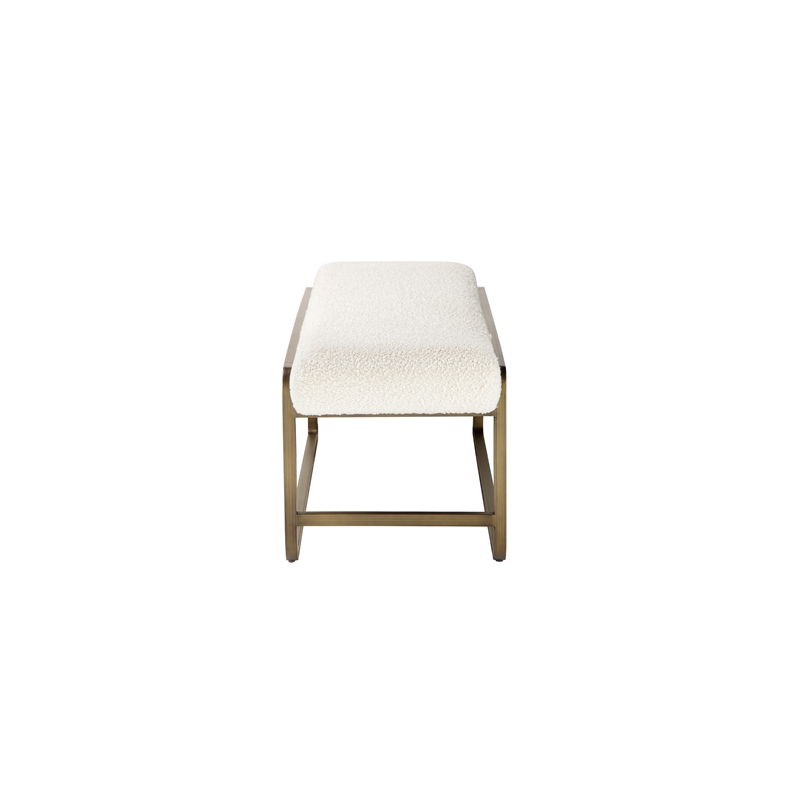 Z-Nik Bench Ivory Boucle Fabric