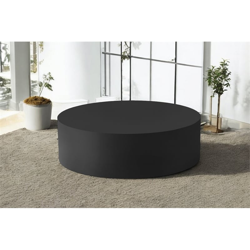 Pangea Home Spencer Round Coffee Table Black Iron
