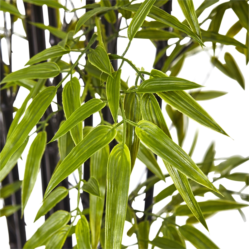 -door/Outdoor Black Bamboo Tree x 9 with 1470 Leaves UV Resistant - Green/Black