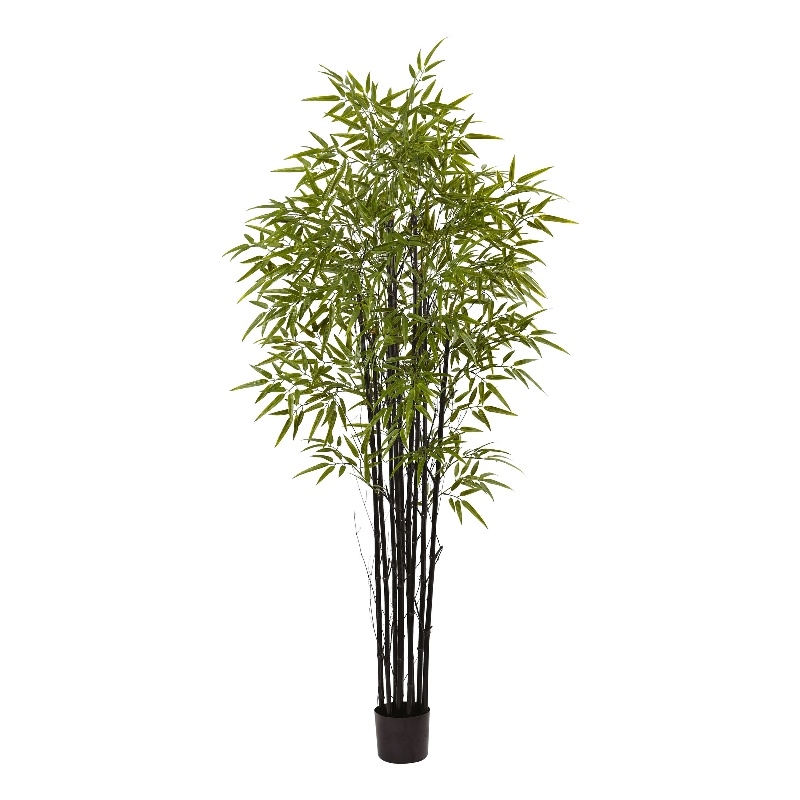 -door/Outdoor Black Bamboo Tree x 9 with 1470 Leaves UV Resistant - Green/Black