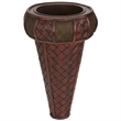 Nearly Natural Decorative Stand Planter with Cross Thatch Mat Design in Brown